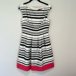 Red Saks Fifth Ave dress falls below knee